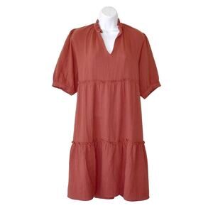 B5 NWT ANTHROPOLOGIE DREW Amber Cotton Tiered Ruffle Prairie Dress Size L $228